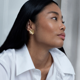 Rosenblad øreringe med aftagelige roser og diamanter, forgyldt