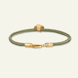 Firkløver silkearmbånd oliven, forgyldt