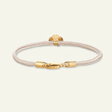 Firkløver silkearmbånd rosa, forgyldt