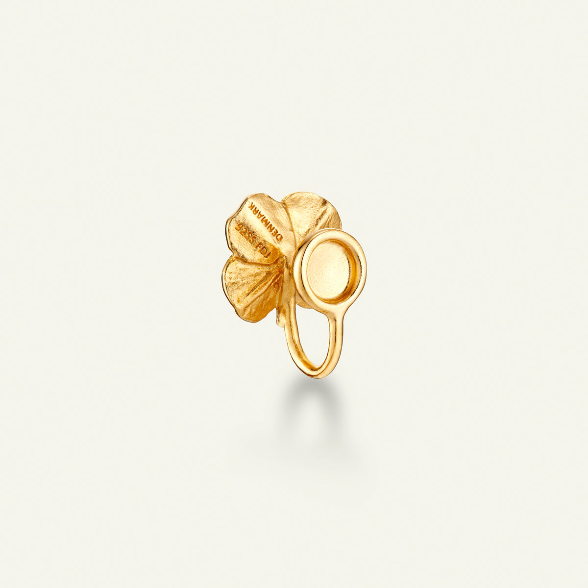 Firkløver ear cuff, forgyldt
