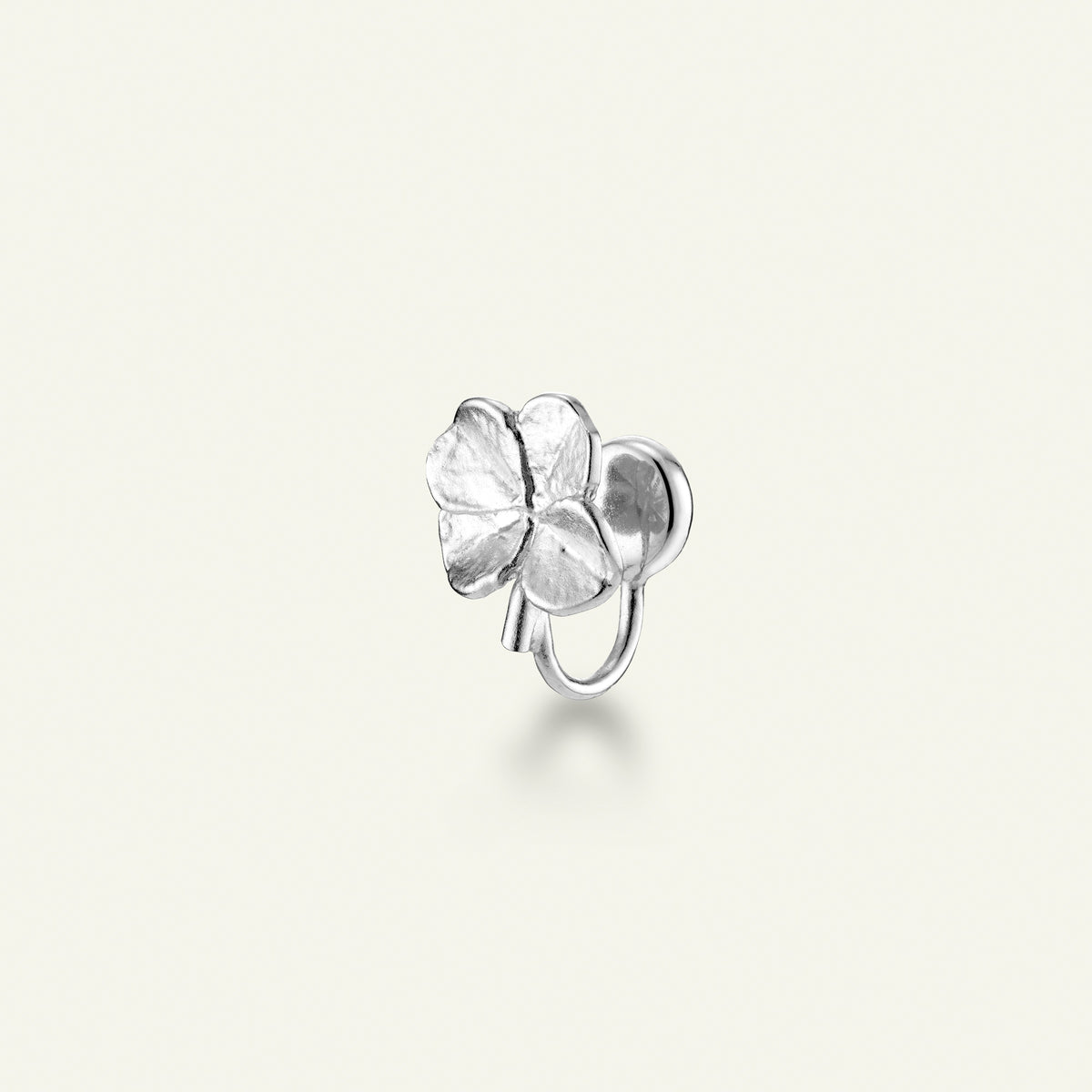 Firkløver ear cuff, sølv
