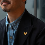 Bøgeblad pin 18 karat guld