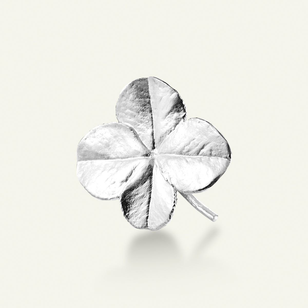 Firkløver broche sølv
