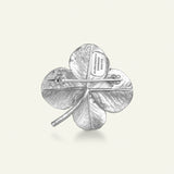 Firkløver broche sølv