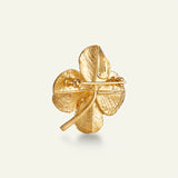 Firkløver broche pavé forgyldt