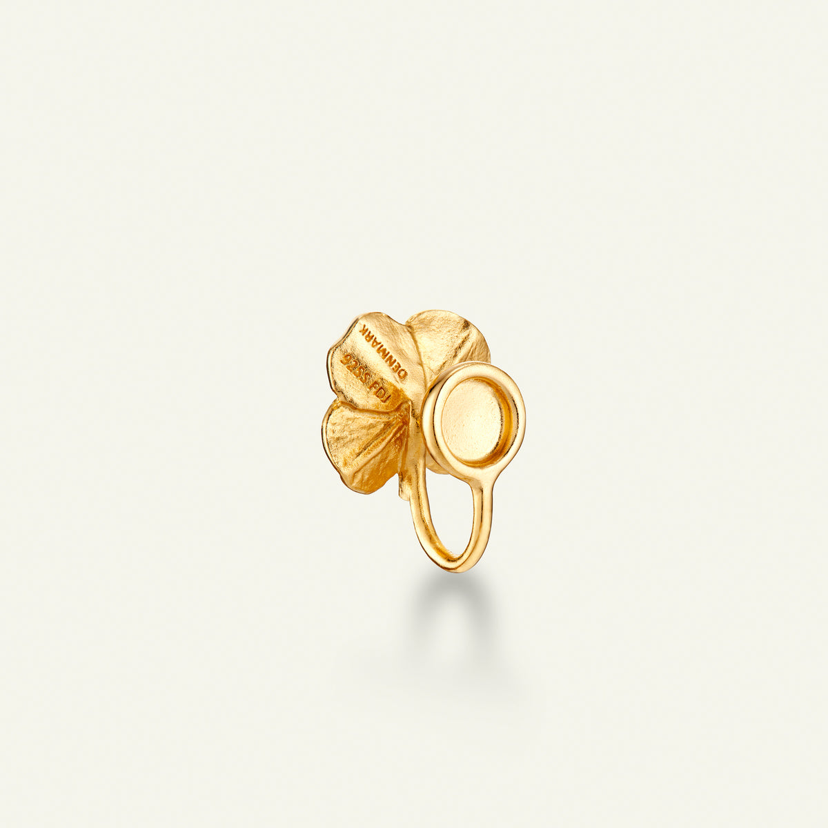 Firkløver ear cuff pavé forgyldt