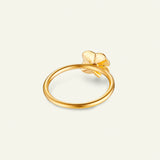 Firkløver ring pavé forgyldt