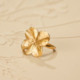 Firkløver Statement ring 18 karat guld med naturlig diamant