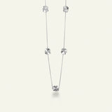 Firkløver halskæde med fem kløvere, sølv