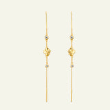 Firkløver kædeøreringe, forgyldt