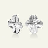Firkløver Statement Øreclips, sølv