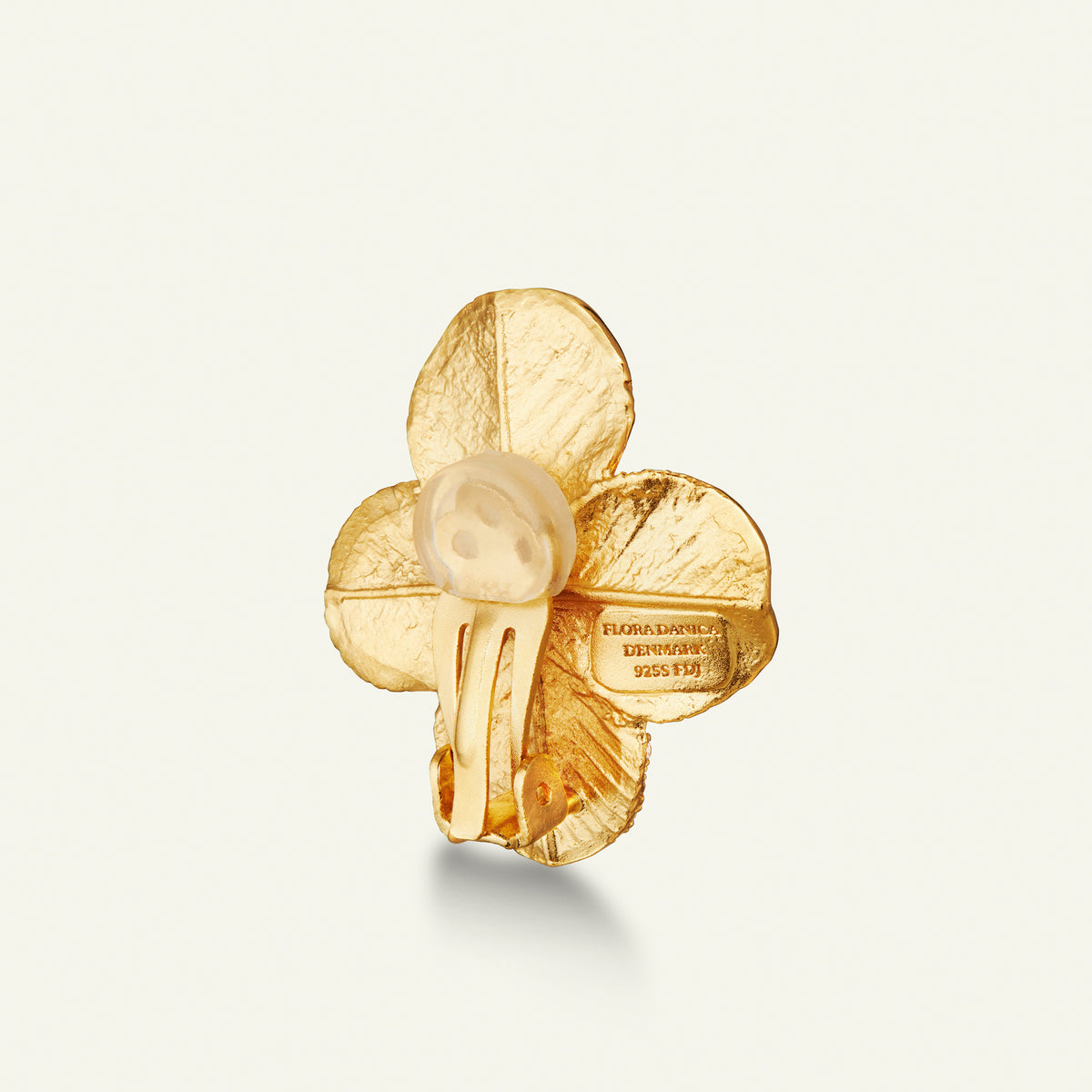 Firkløver Statement Øreclips, forgyldt