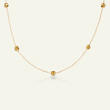 Forglemmigej halskæde forgyldt med justerbar kæde