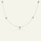 Forglemmigej halskæde sølv med justerbar kæde