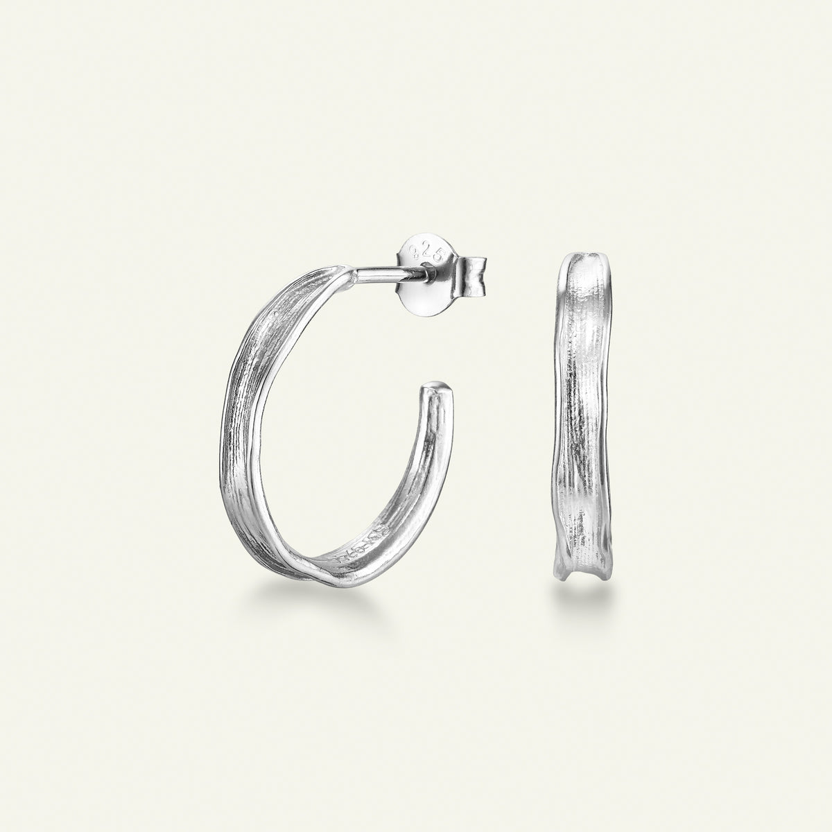 Græs Hoop Øreringe Sølv