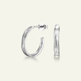 Græs Hoop Øreringe Sølv