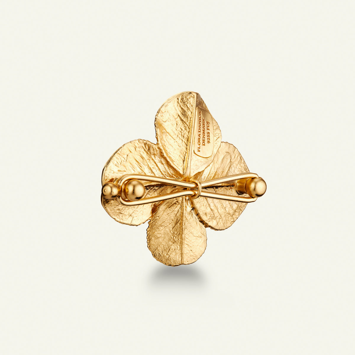 Firkløver hair clip, forgyldt