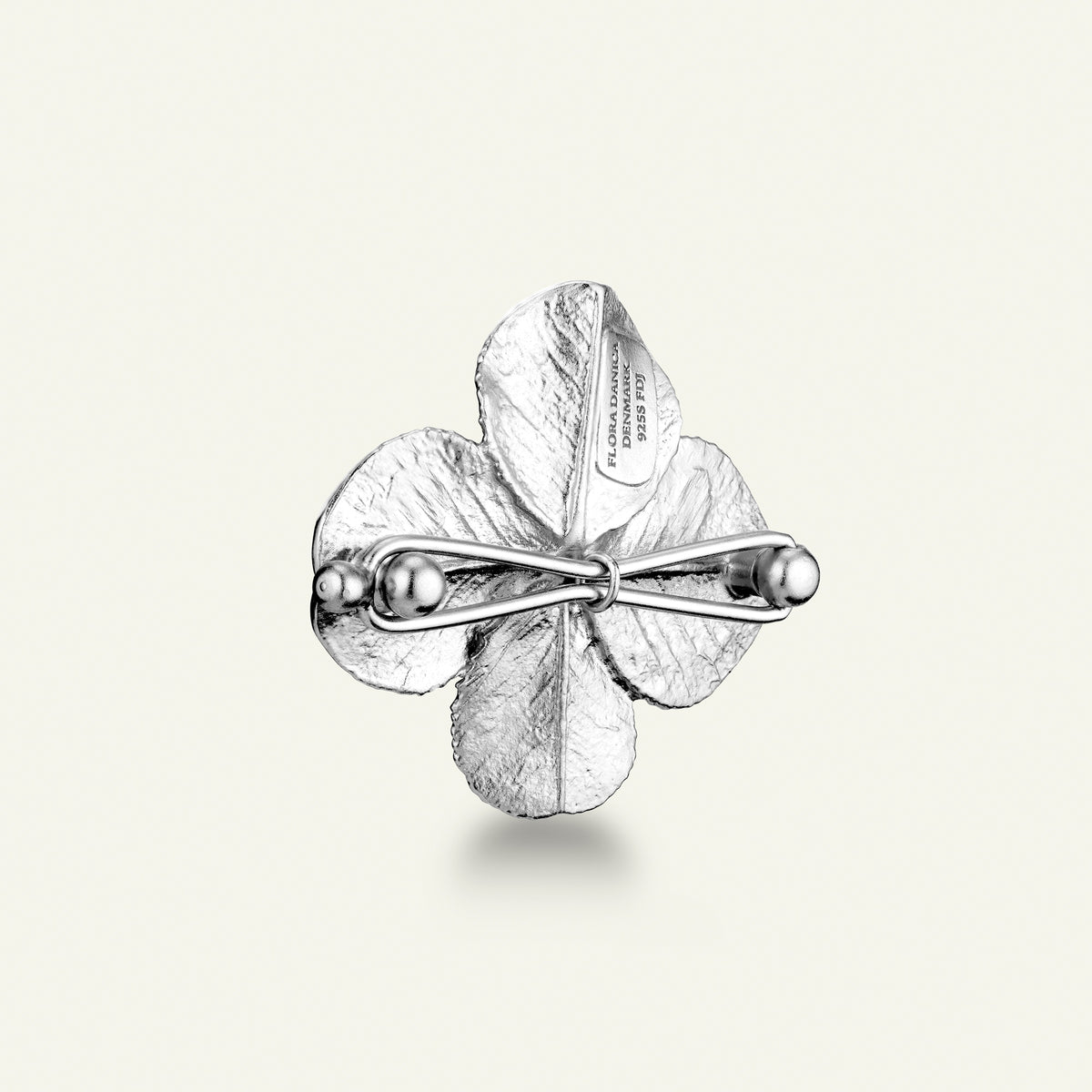 Firkløver hair clip, sølv