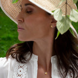 Firkløver halskæde med pavé vedhæng 18 karat guld