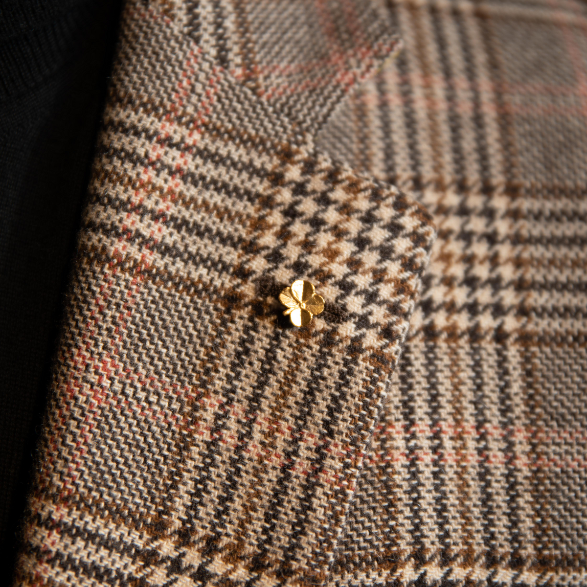 Firkløver pin 18 karat guld