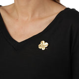 Firkløver broche 18 karat guld