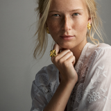 Firkløver Statement ørestikkere forgyldt