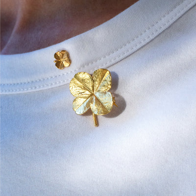 Firkløver broche 18 karat guld