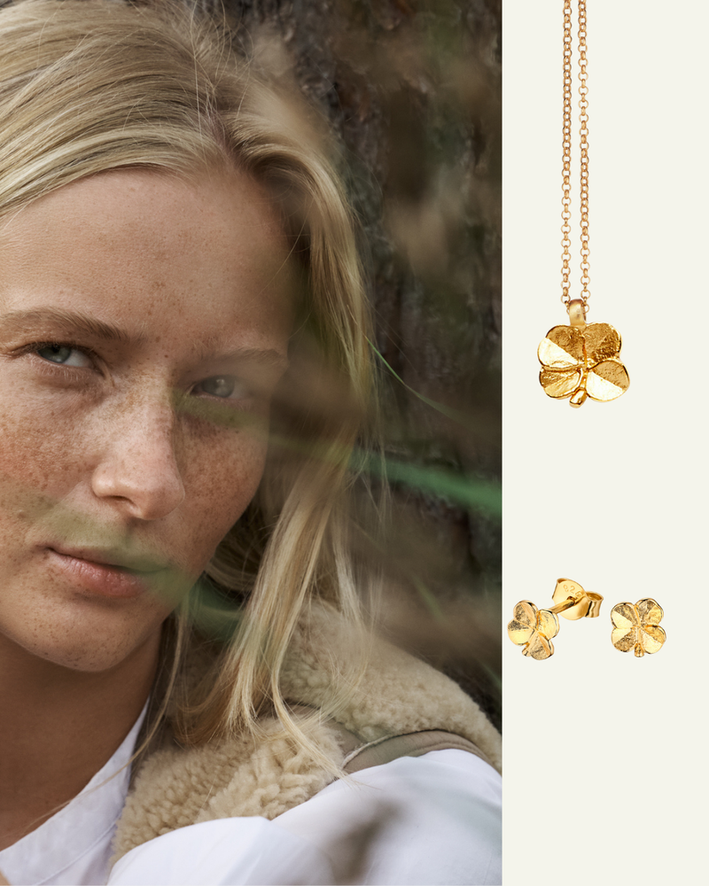 Firkløver Halskæde og Små Ørestikkere