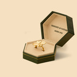 Firkløver Statement ring 18 karat guld med naturlig diamant