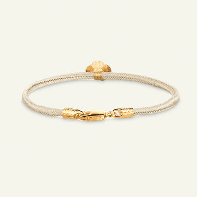 Firkløver silkearmbånd champagne, guld