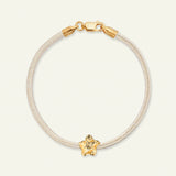 Forglemmigej blomst, silkearmbånd champagne, guld