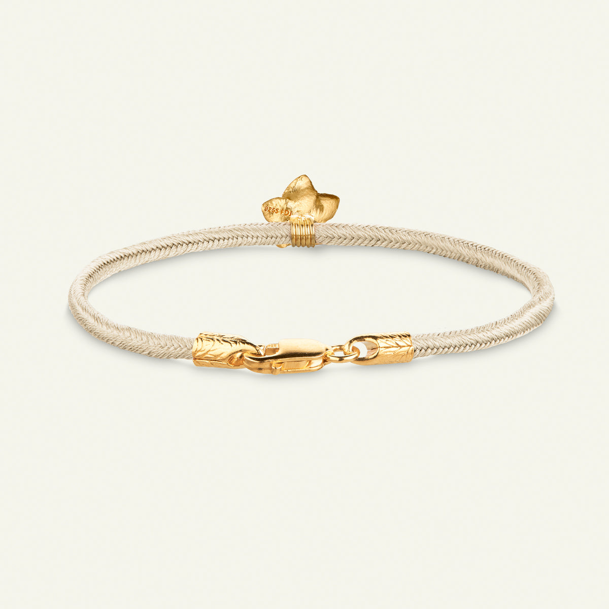 Forglemmigej blomst, silkearmbånd champagne, guld