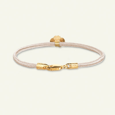 Firkløver silkearmbånd rosa, forgyldt