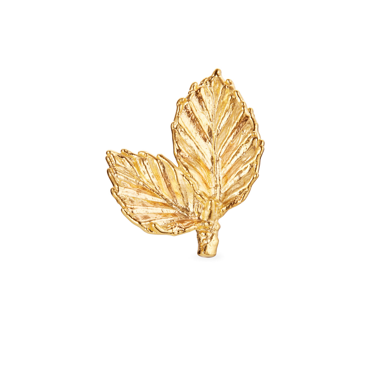 Bøkeblad pin forgylt