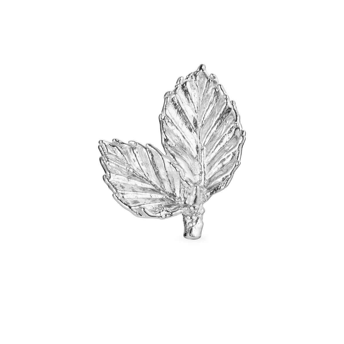 Bøkeblad pin sølv