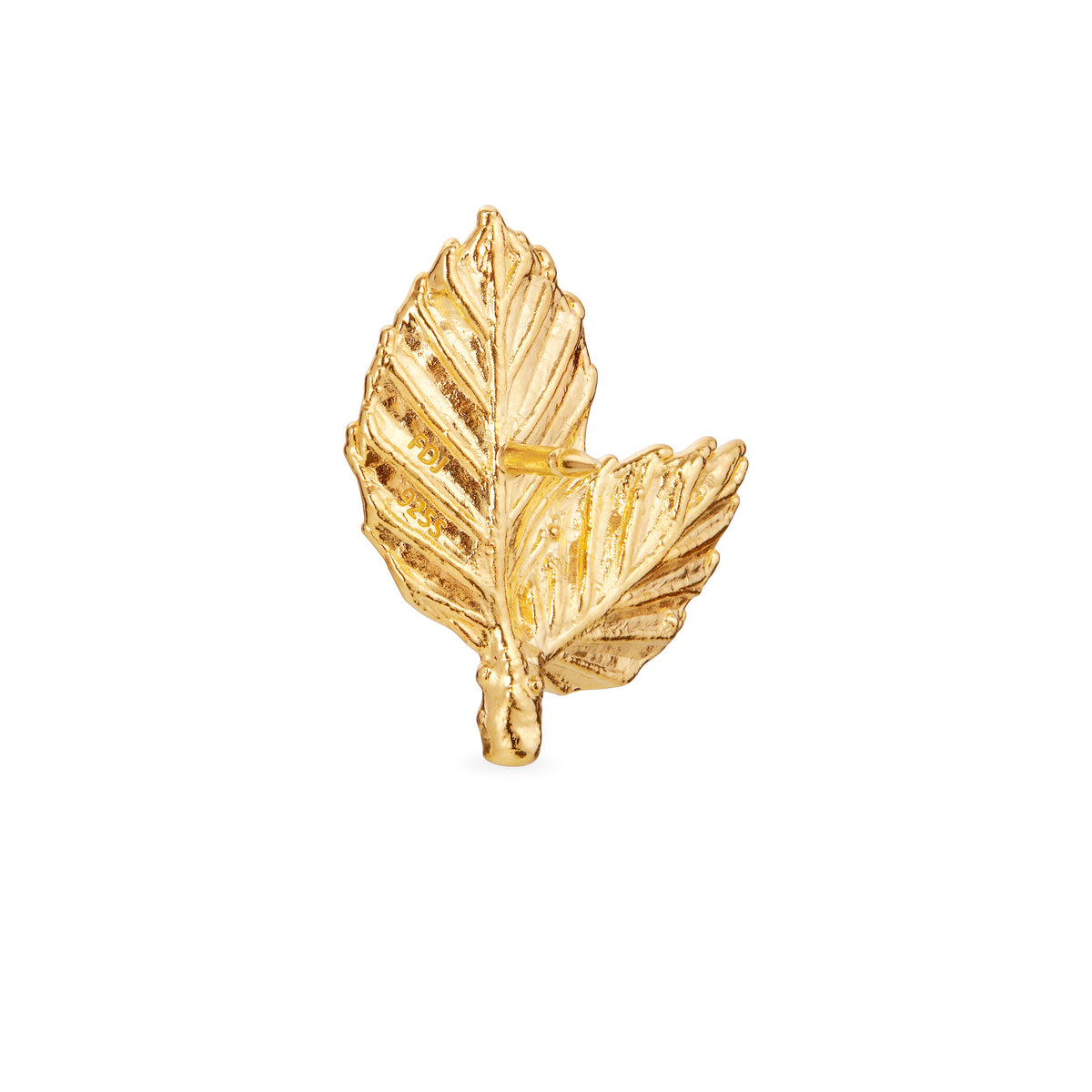 Bøkeblad pin forgylt