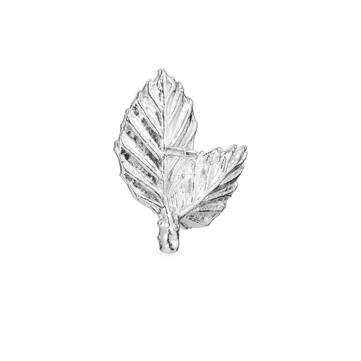 Bøkeblad pin sølv