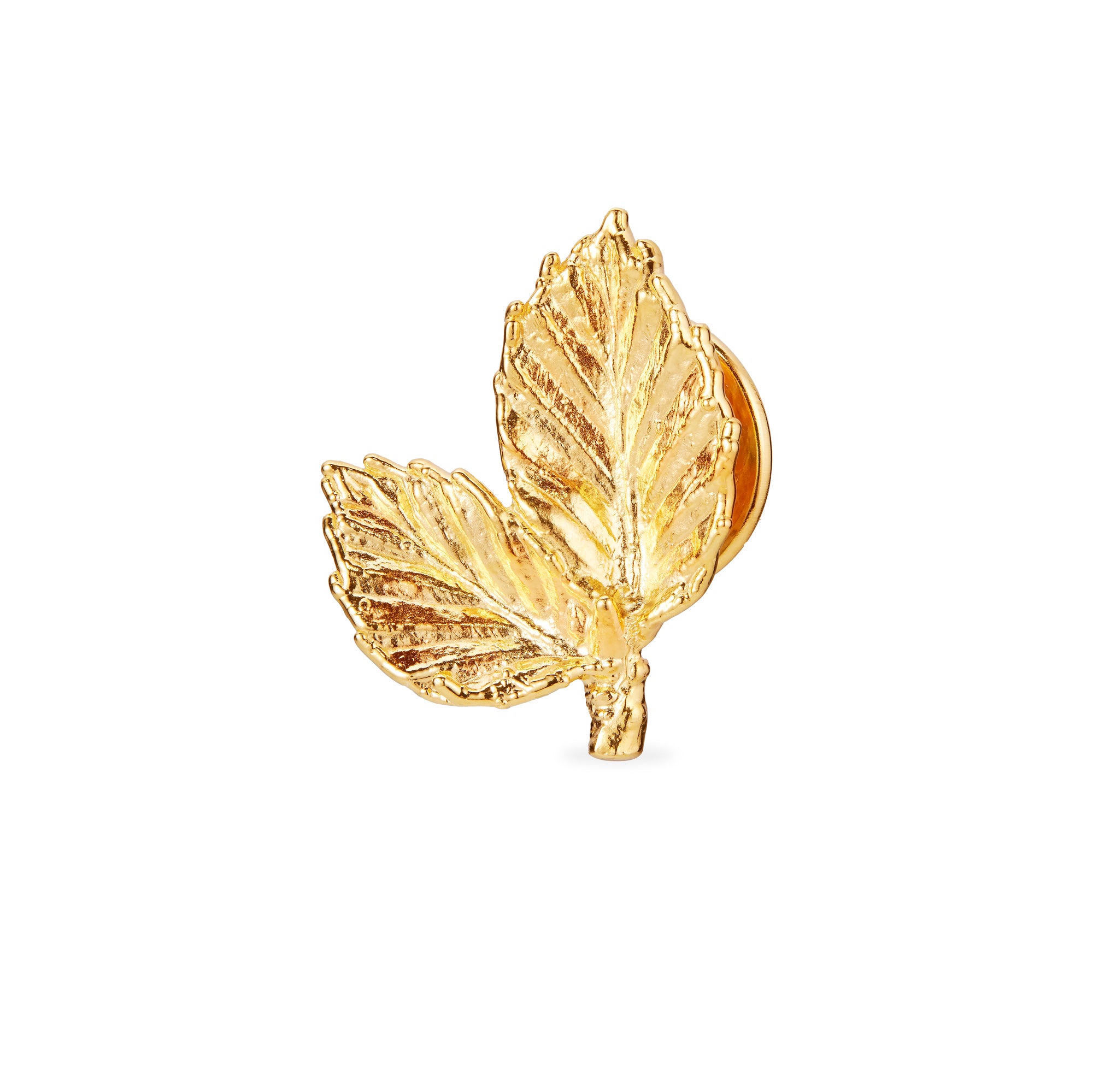 Bøgeblad pin 18 karat guld