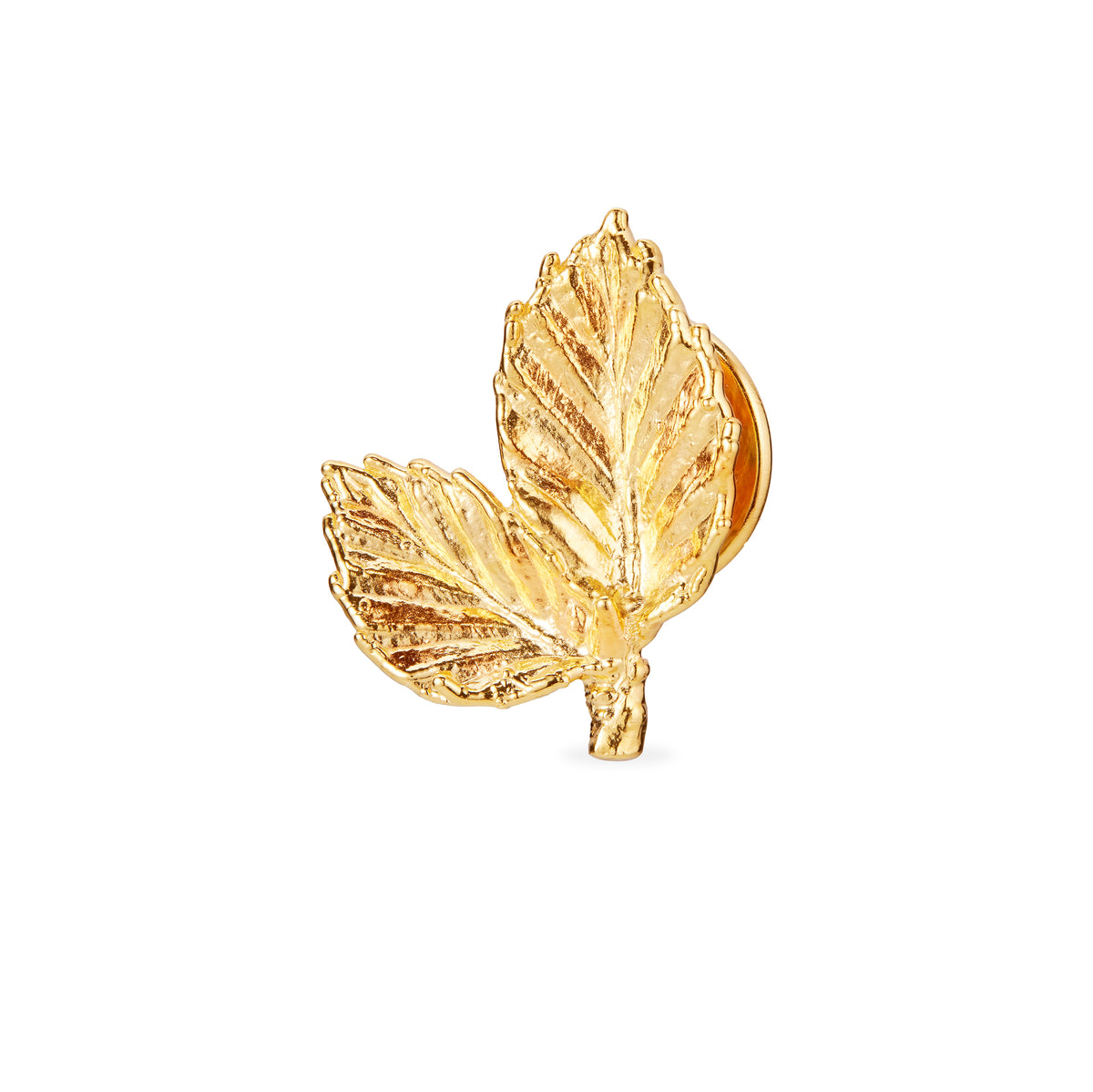 Bøkeblad pin forgylt