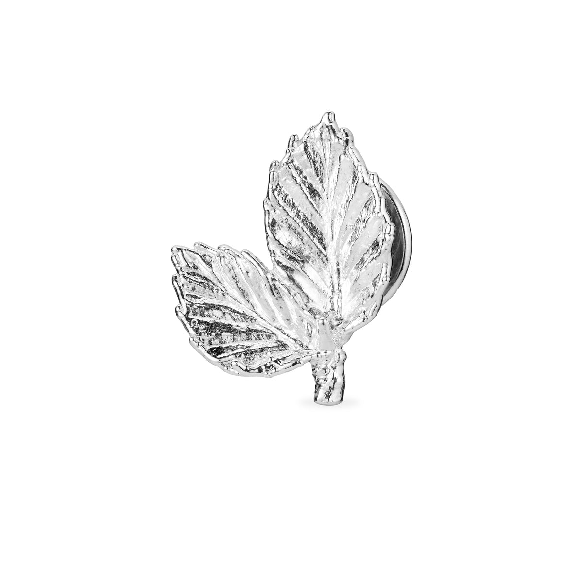 Bøkeblad pin sølv