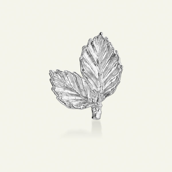 Bøkeblad pin sølv