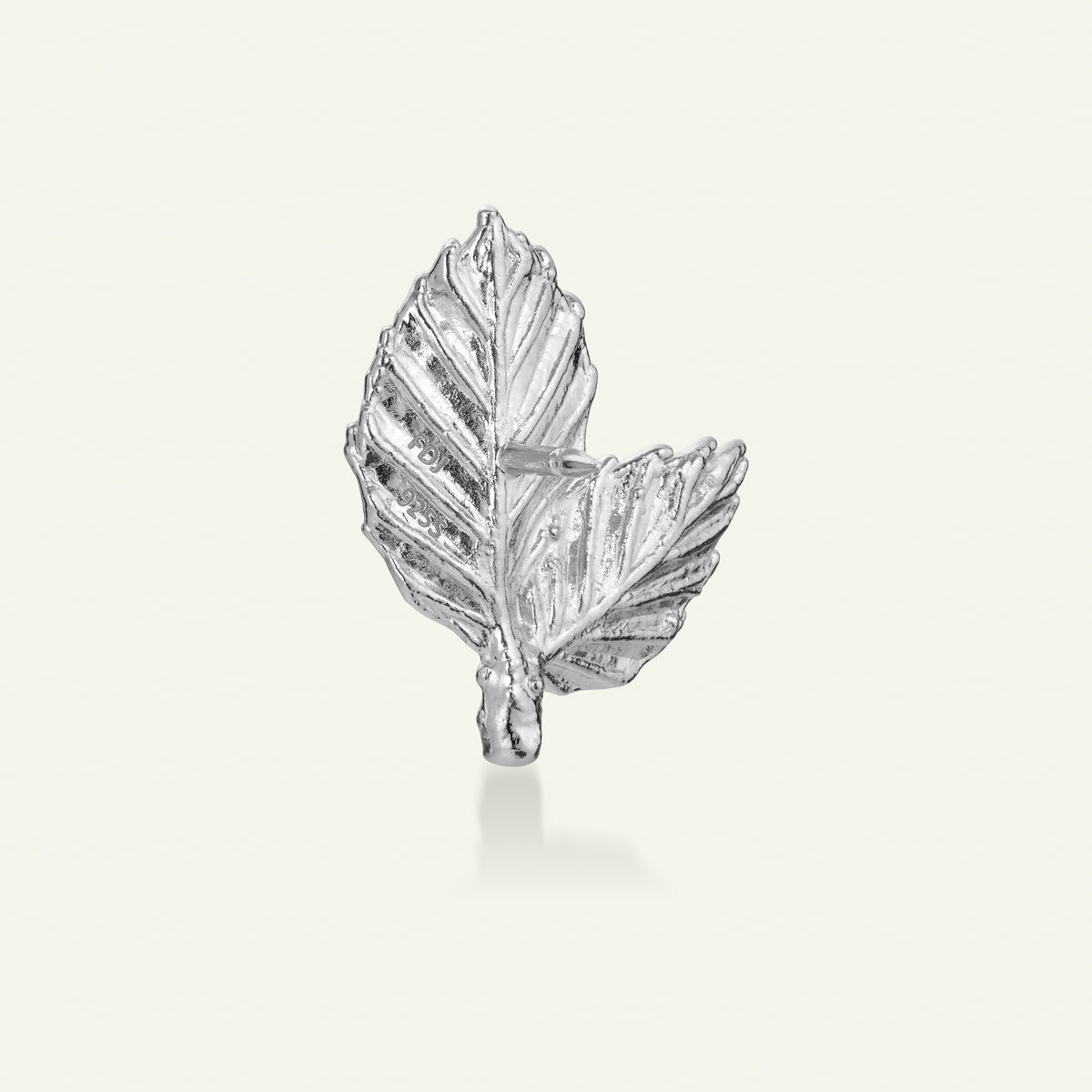 Bøkeblad pin sølv