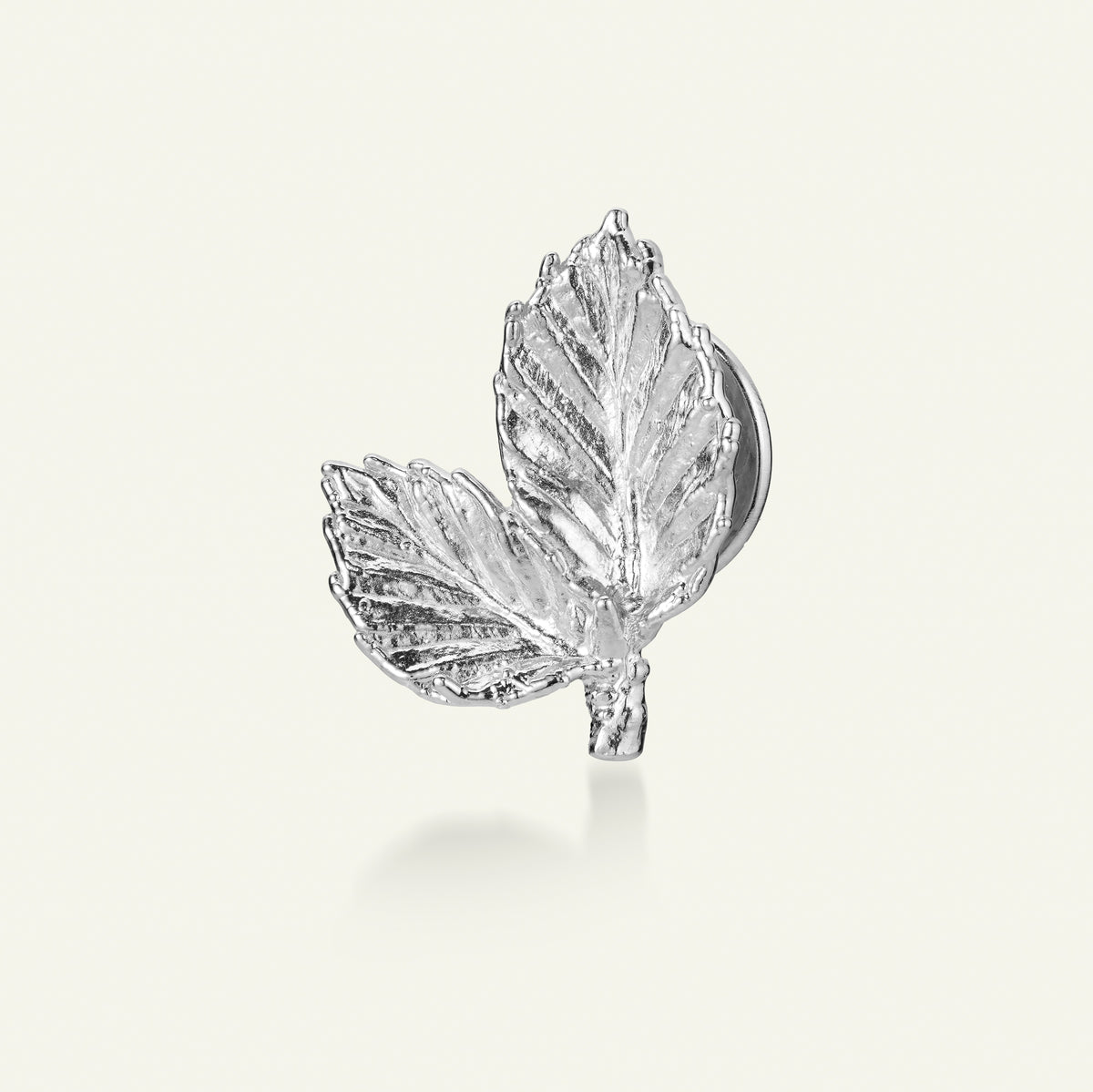 Bøkeblad pin sølv