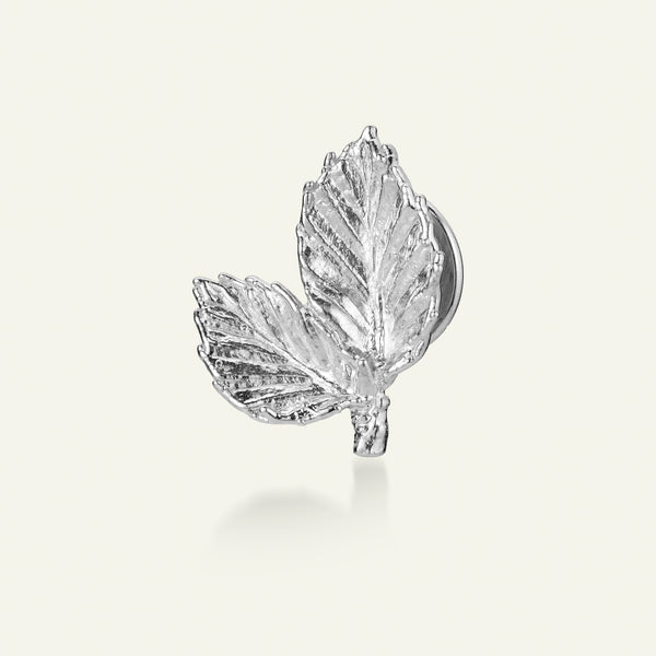 Bøkeblad pin sølv