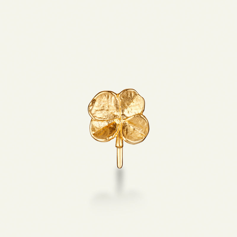 Firkløver ear cuff, forgyldt