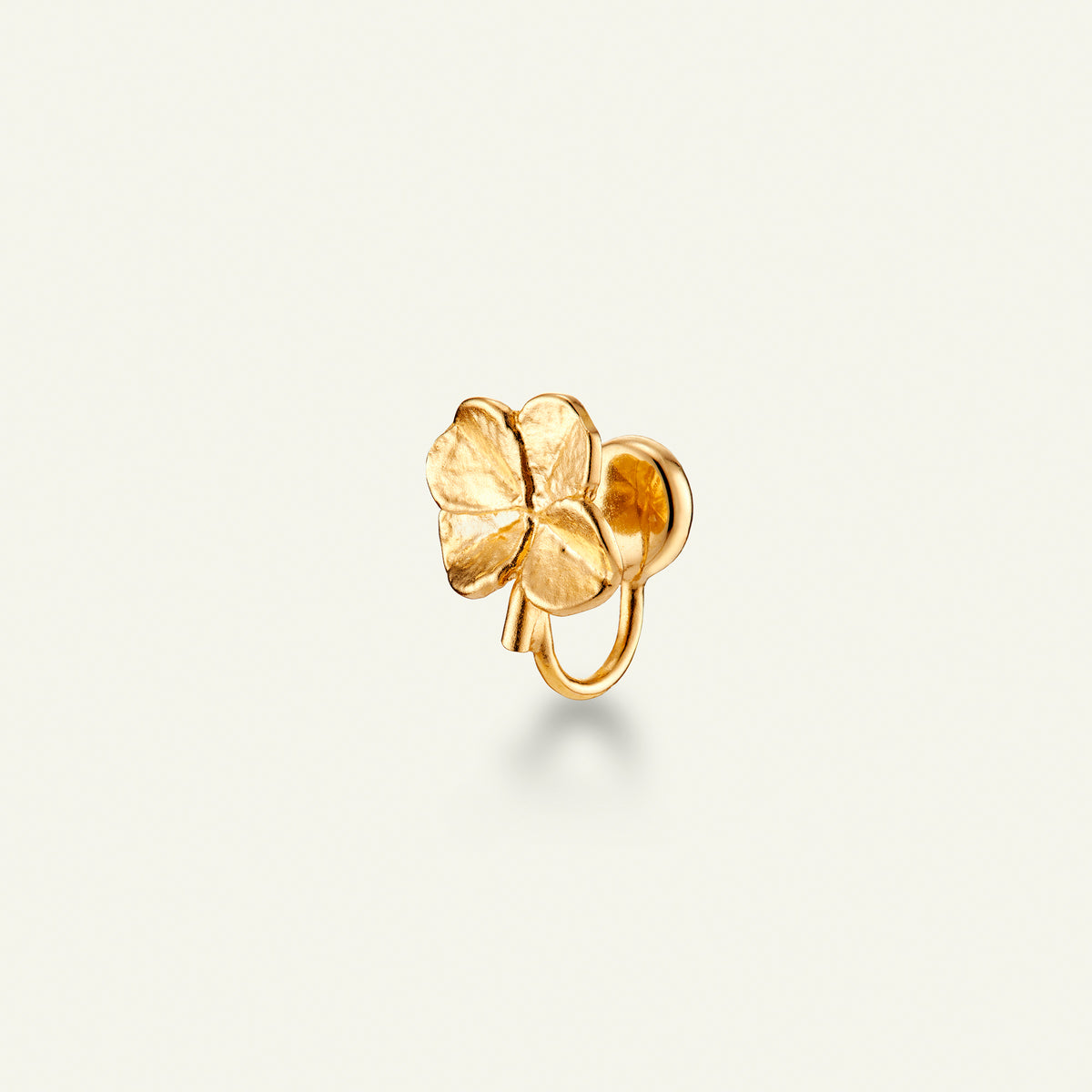 Firkløver ear cuff, forgyldt