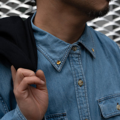 Firkløver pin sølv