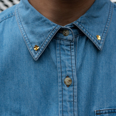 Firkløver pin 18 karat guld