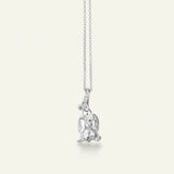 Rose halskæde med vedhæng og diamant, sølv