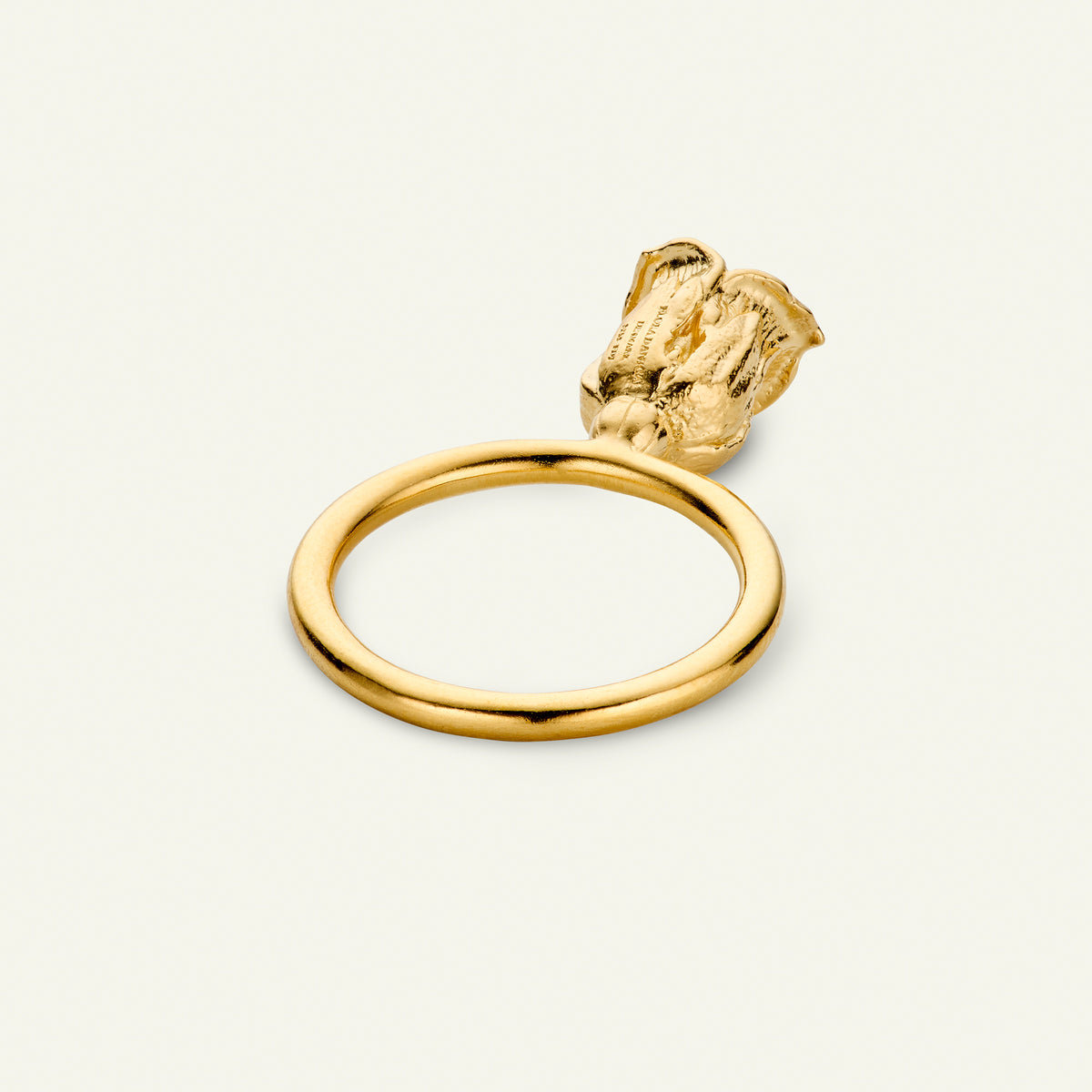 Rose statement ring, forgyldt